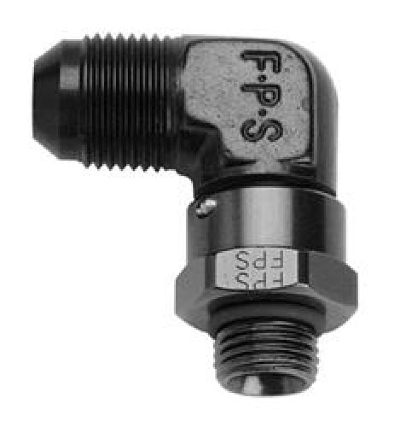 FRAGOLA FRG499207-BL #8 x 9/16-18 90 Deg Swivel Adapter Black