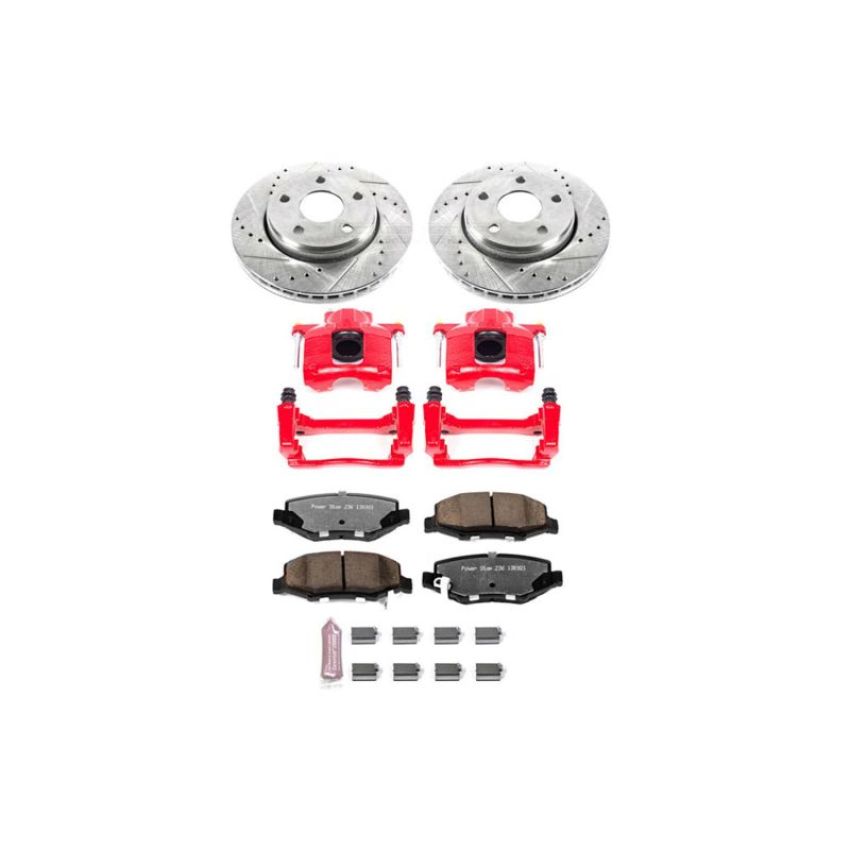 PowerStop KC3097-36 Z36 Truck and SUV Ceramic Brake Pad, Drilled & Slotted Rotor, and Caliper Kit