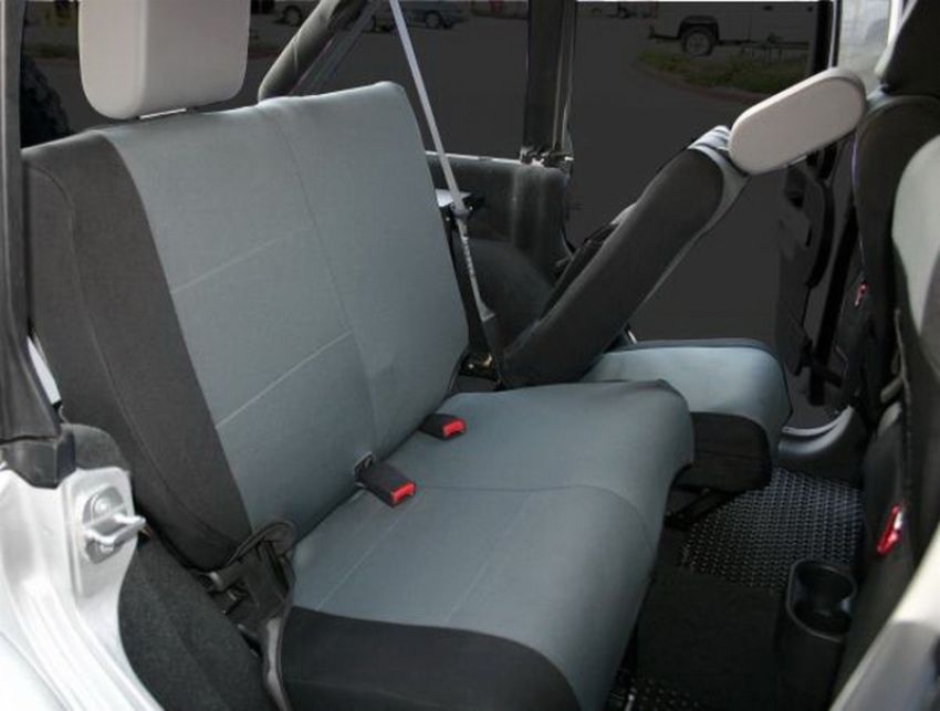 Rampage 5057821 2007-2018 Jeep Wrangler(JK) Unlimited Custom Fit Seat Cover - Black/Grey