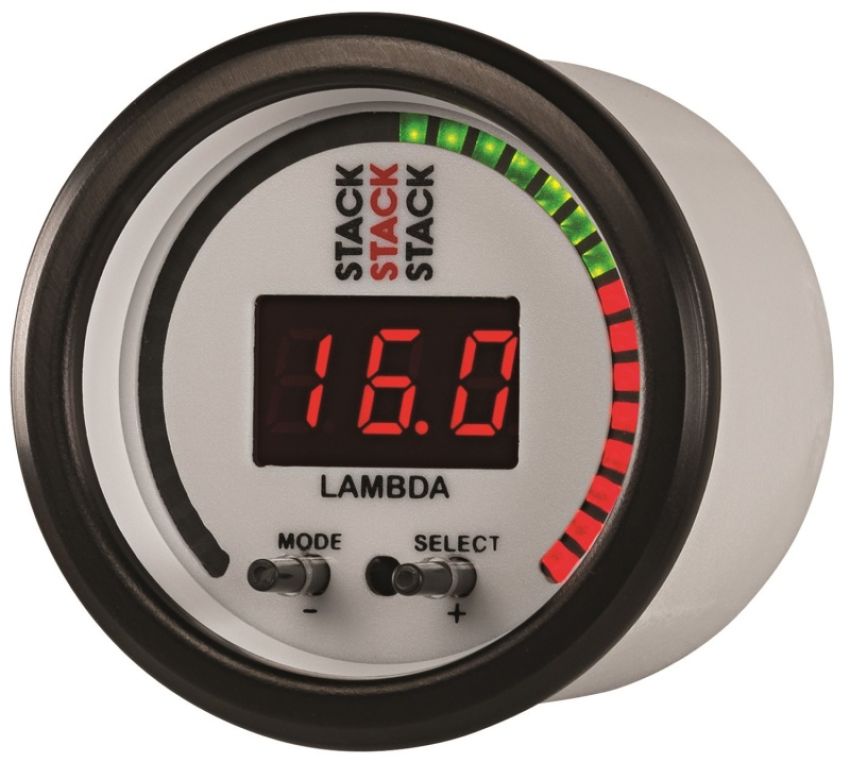 AutoMeter ST3404 Stack 52mm Pro-Control Wideband Air/Fuel Ratio (Lambda) Gauge - White