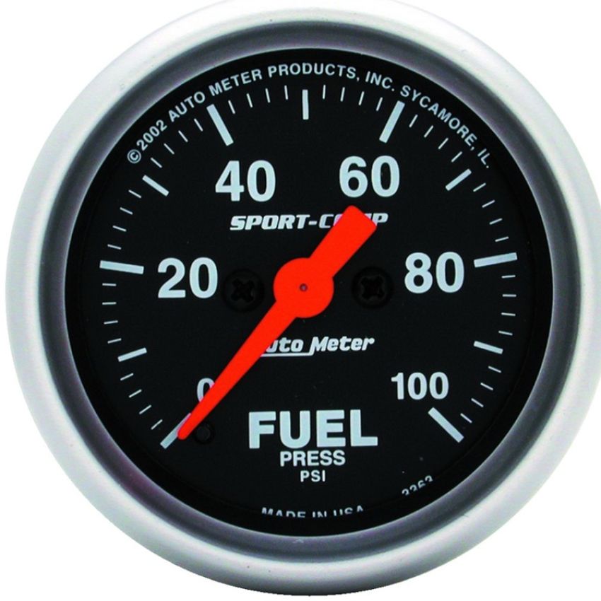 AUTOMETER ATM3363 Sport Comp 2 1/16in Fuel 0-100 PSI Elec.