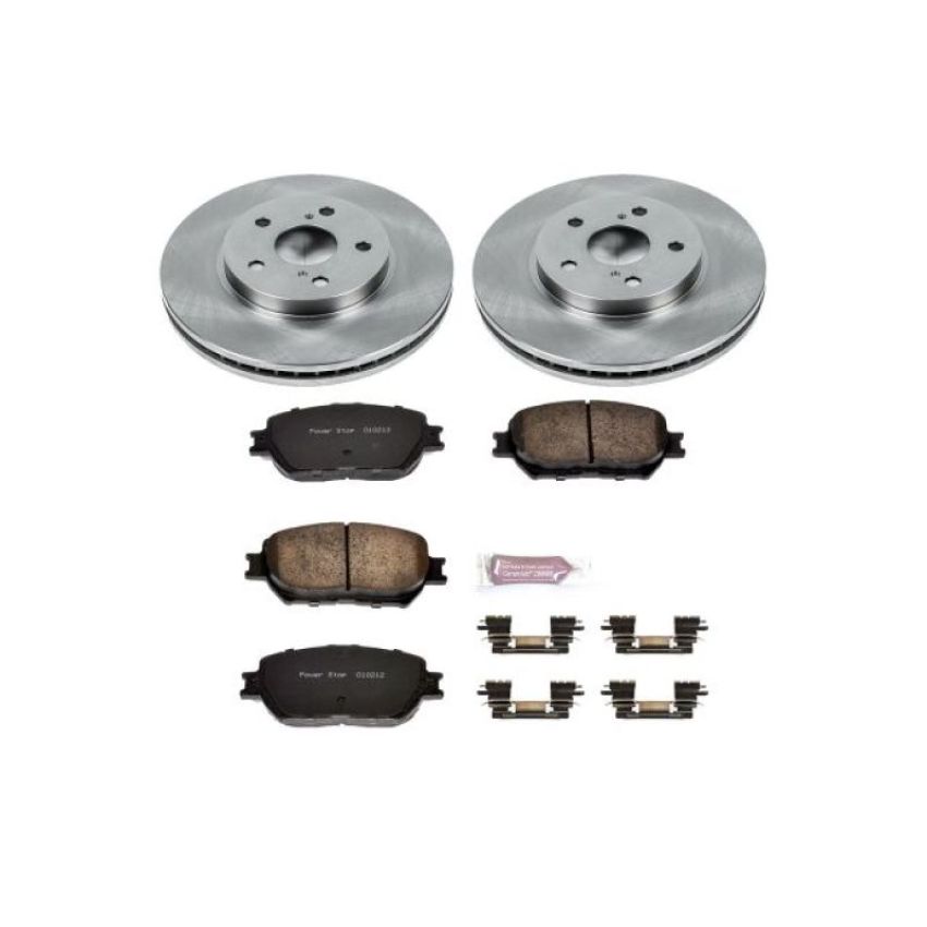 PowerStop KOE2414 OE Stock Replacement Low-Dust Ceramic Brake Pad and Rotor Kit