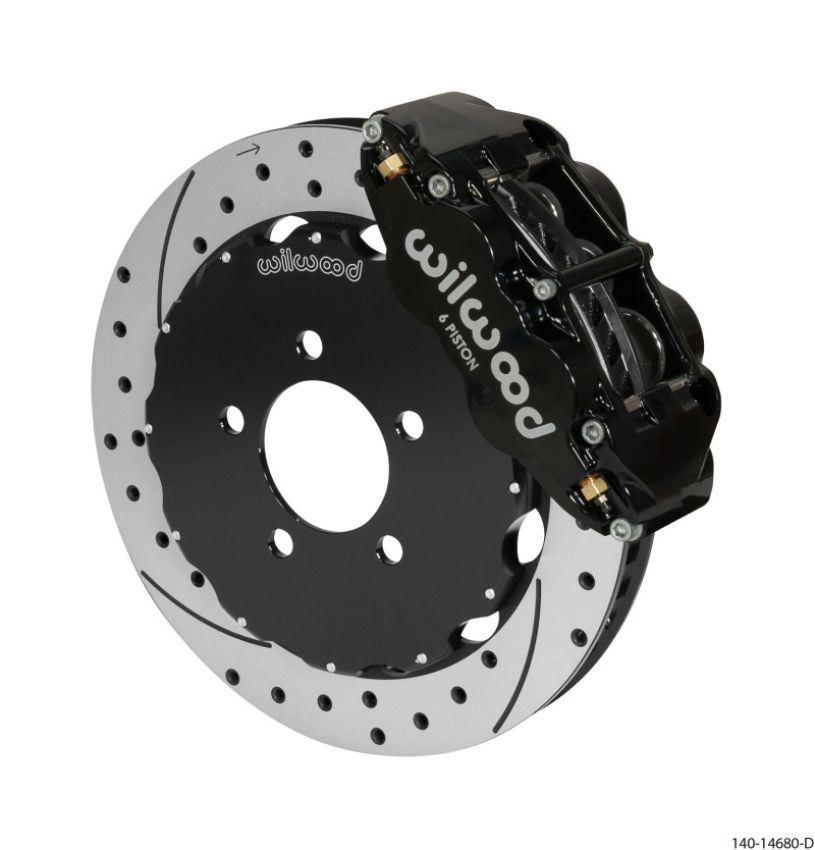 Wilwood 140-14680-D Narrow Superlite 6R Front Big Brake Kit 12.88in Drilled Black 05-11 Ford Crown Victoria