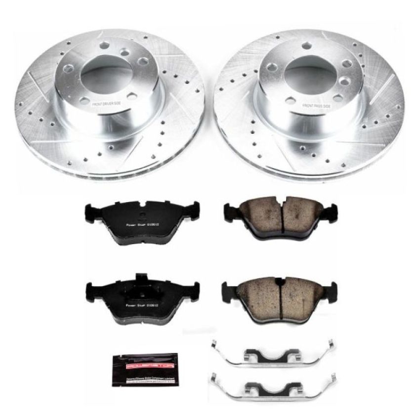 PowerStop K628 Z23 Daily Driver Carbon-Fiber Ceramic Brake Pad and Drilled & Slotted Rotor Kit