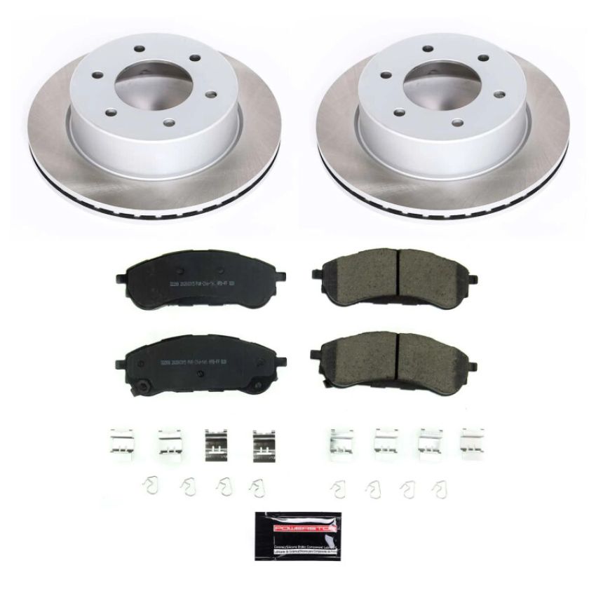 PowerStop SC8430 Semi-Coated Rotor and Low-Dust Ceramic Brake Pad Kit
