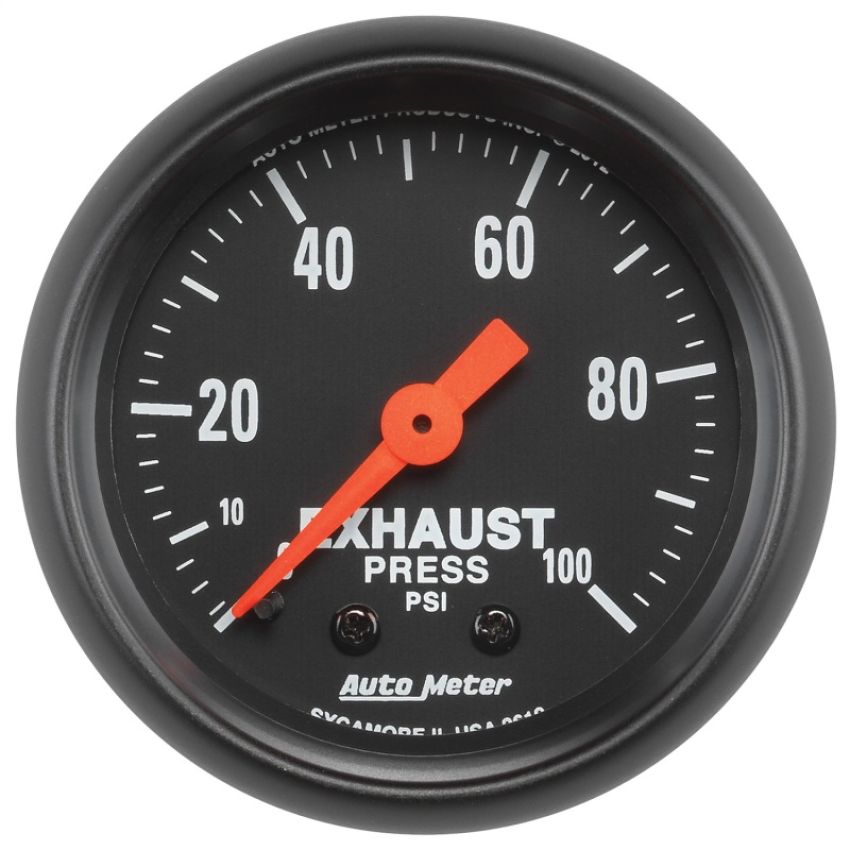 AutoMeter 2619 Z Series 2-1/16in 0-100 PSI Mechanical Exhaust Pressure Gauge