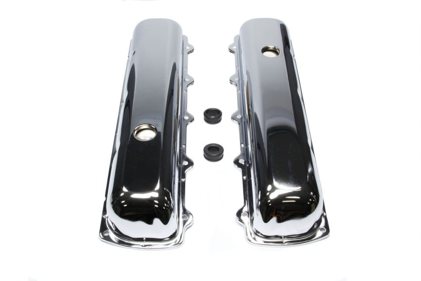 RACING POWER CO-PACKAGED RPCR9391 Chrome Steel Oldsmobile Short Valve Cover Pair