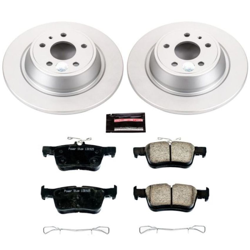 PowerStop CRK6559 Genuine Geomet Coated Rotor and Low-Dust Ceramic Brake Pad Kit