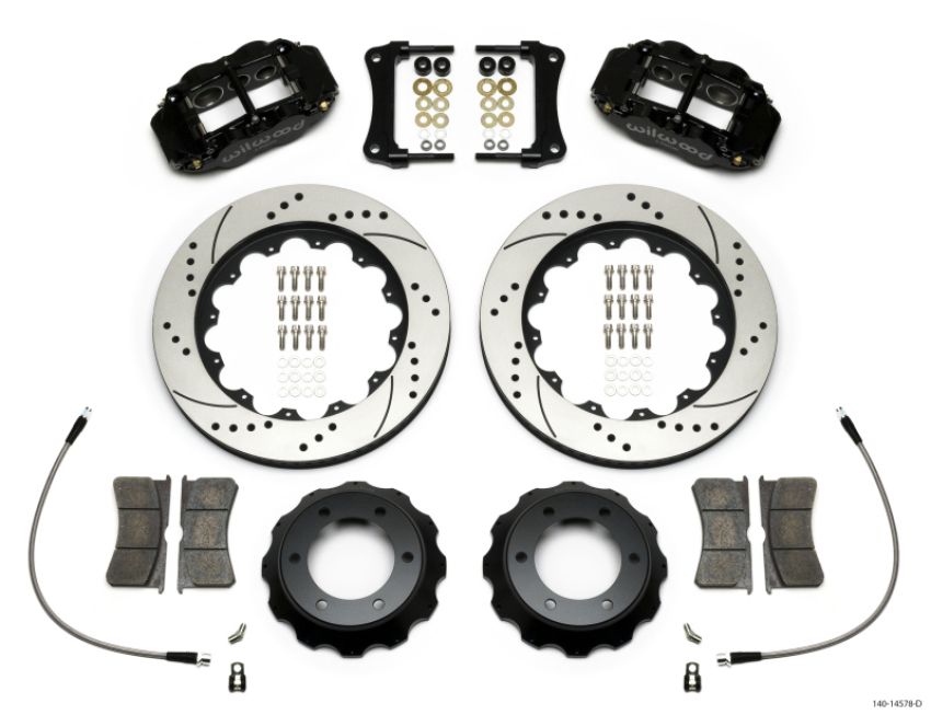 Wilwood 140-14578-D Narrow Superlite Black 6R Front Kit 14in Drilled Rotor w/ Lines 05-15 Toyota Tacoma