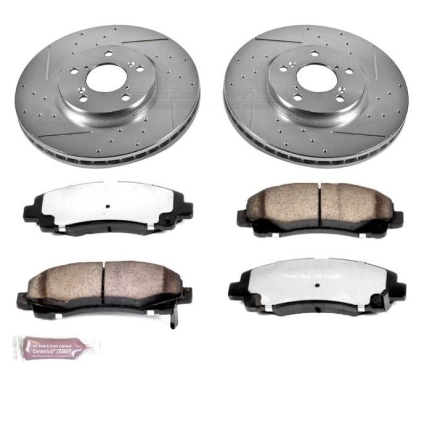 PowerStop K2429-36 Z36 Truck and SUV Carbon-Fiber Ceramic Brake Pad and Drilled & Slotted Rotor Kit