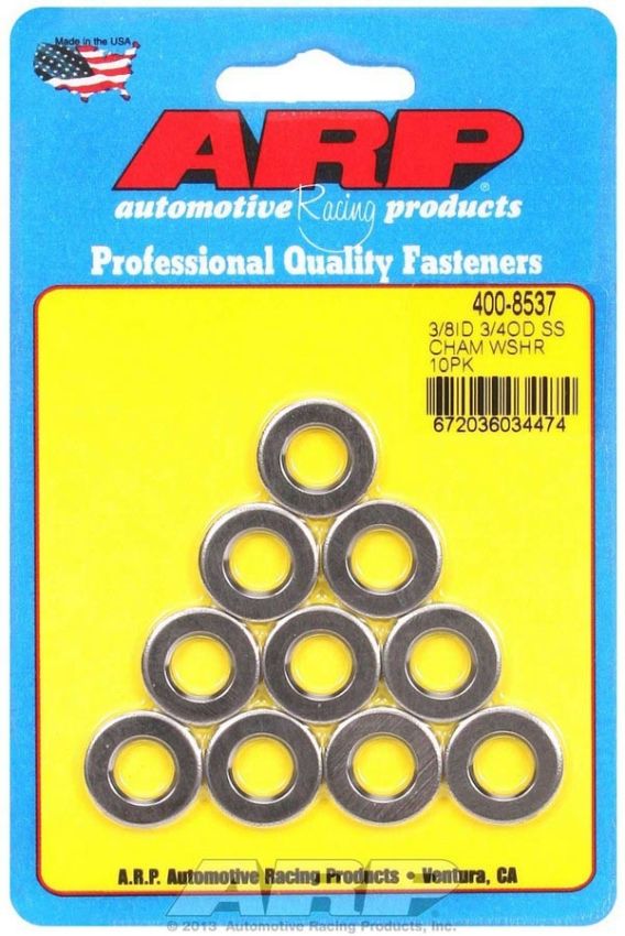 ARP ARP400-8537 S/S Flat Washers - 3/8 ID x 3/4 OD (10)