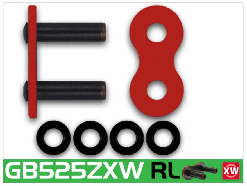RK Chain RR525ZXW-RL RR525ZXW-RIVET - Red