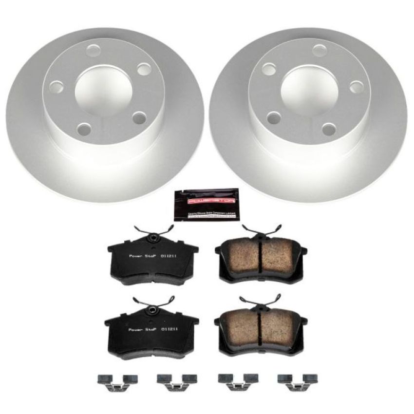 PowerStop CRK515 Genuine Geomet Coated Rotor and Carbon-Fiber Ceramic Brake Pad Kit