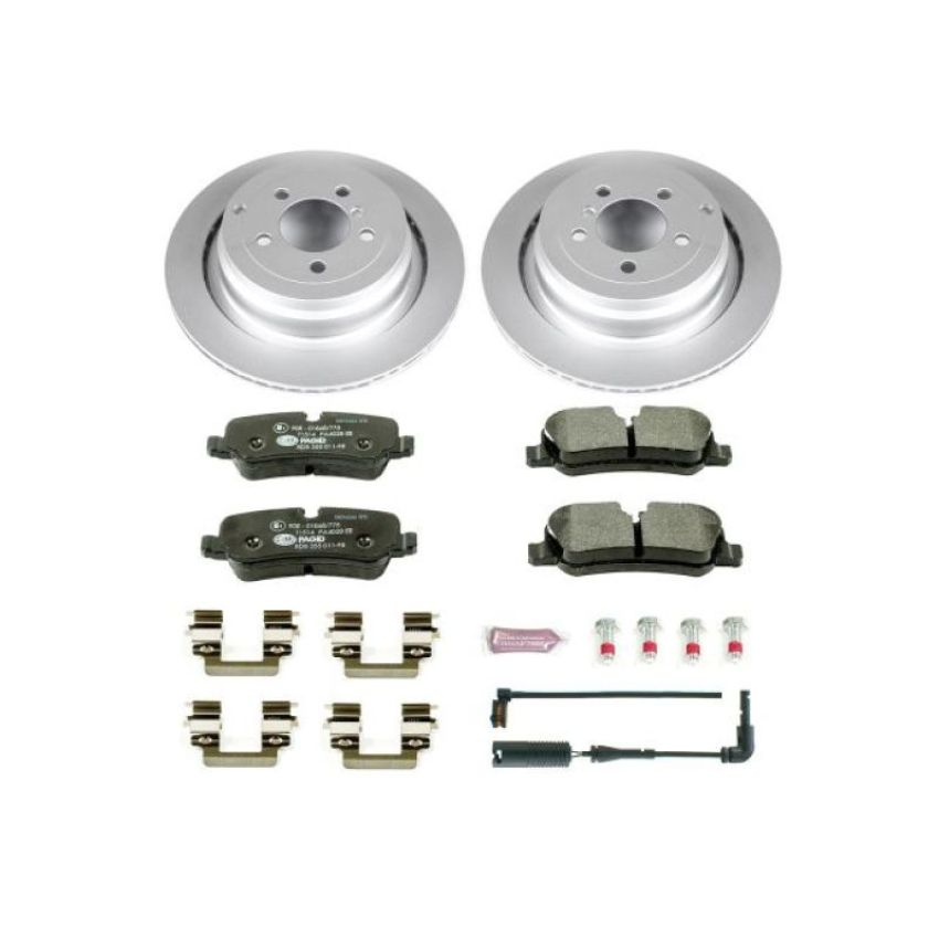 PowerStop ESK5624 Genuine Geomet Coated Rotors, ECE-R90 Brake Pads + Hardware Kit