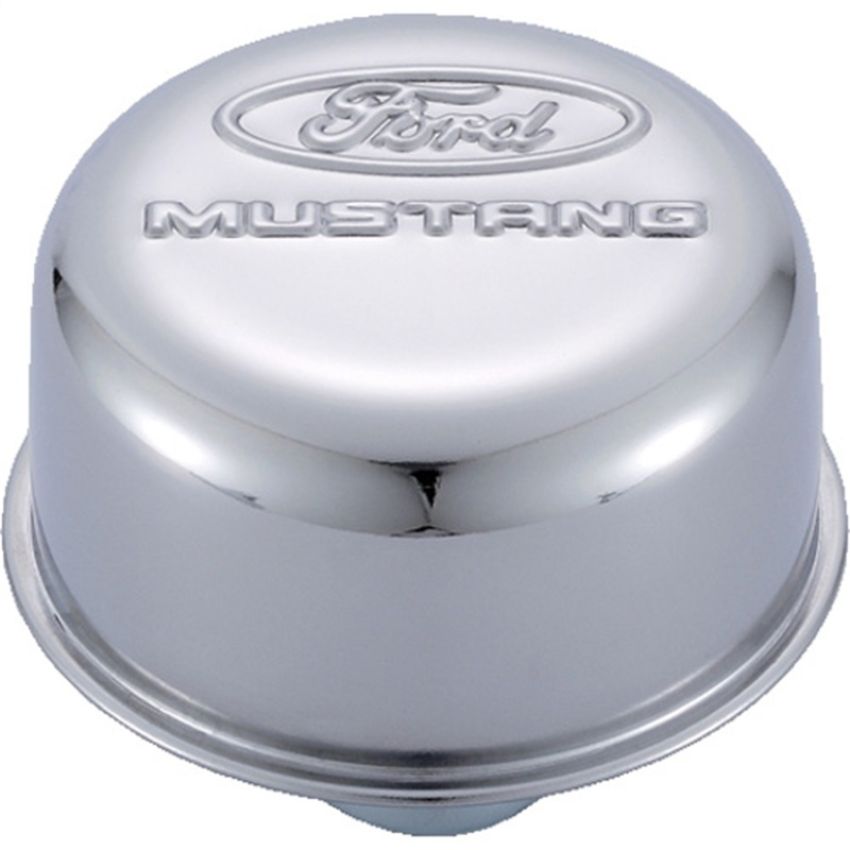 FORD FRD302-220 Chrome Steel Breather W/Ford Mustang Logo