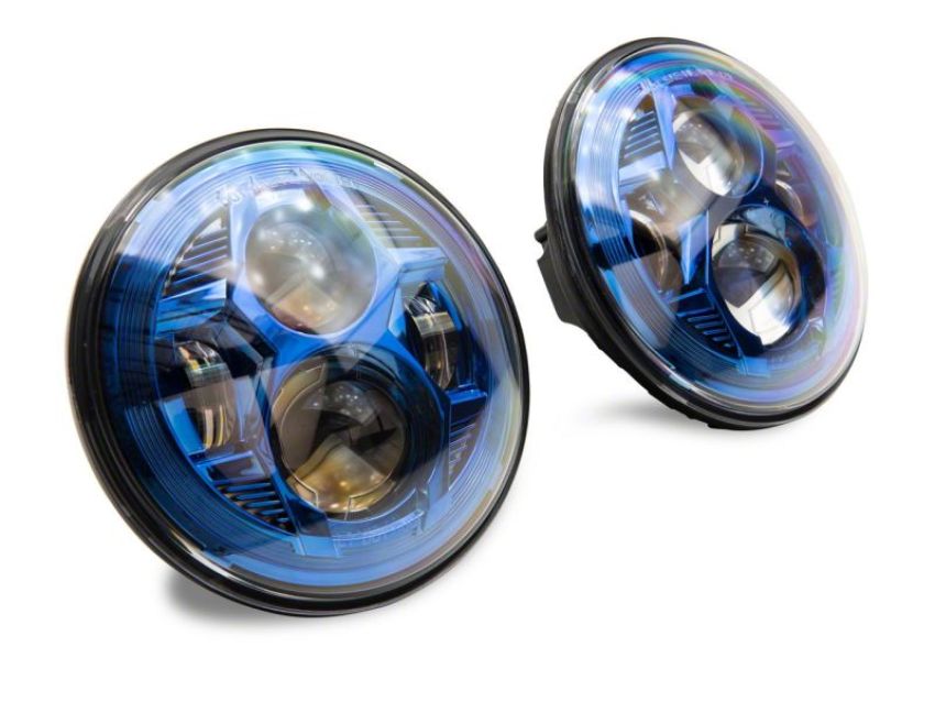 Raxiom J154696 07-18 Jeep Wrangler JK 7-In LED Headlights- BlueHousing- Clear Lens