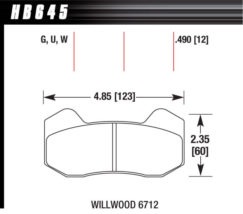 Hawk Performance HB645W.490 DTC-30 Disc Brake Pad