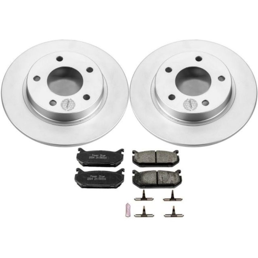PowerStop CRK790 Genuine Geomet Coated Rotor and Low-Dust Ceramic Brake Pad Kit