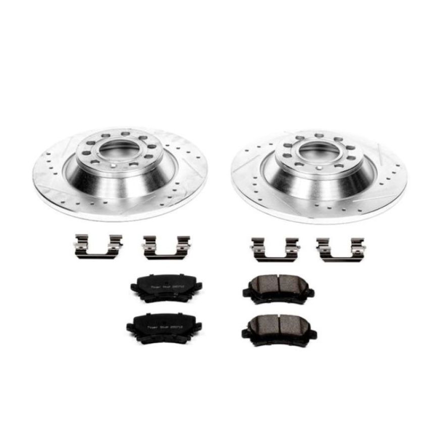 PowerStop K4625 Z23 Daily Driver Carbon-Fiber Ceramic Brake Pad and Drilled & Slotted Rotor Kit