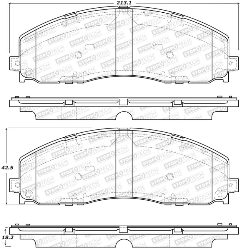 Stoptech 308.16800 Street Brake Pads - Rear