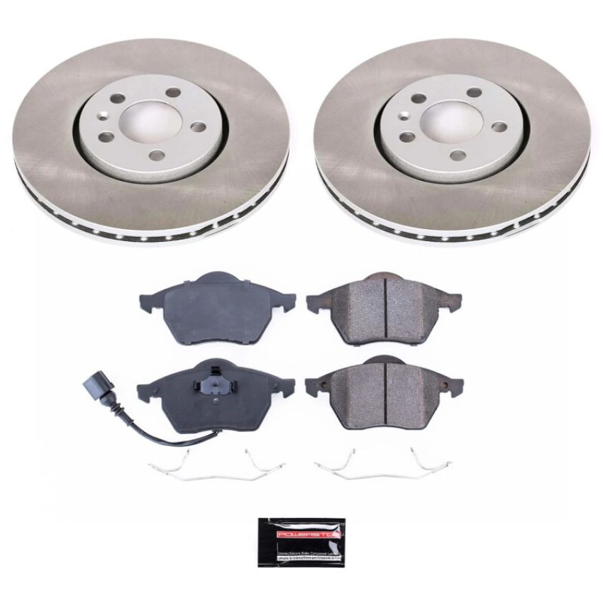 PowerStop SC898 Semi-Coated Rotor and Low-Dust Ceramic Brake Pad Kit