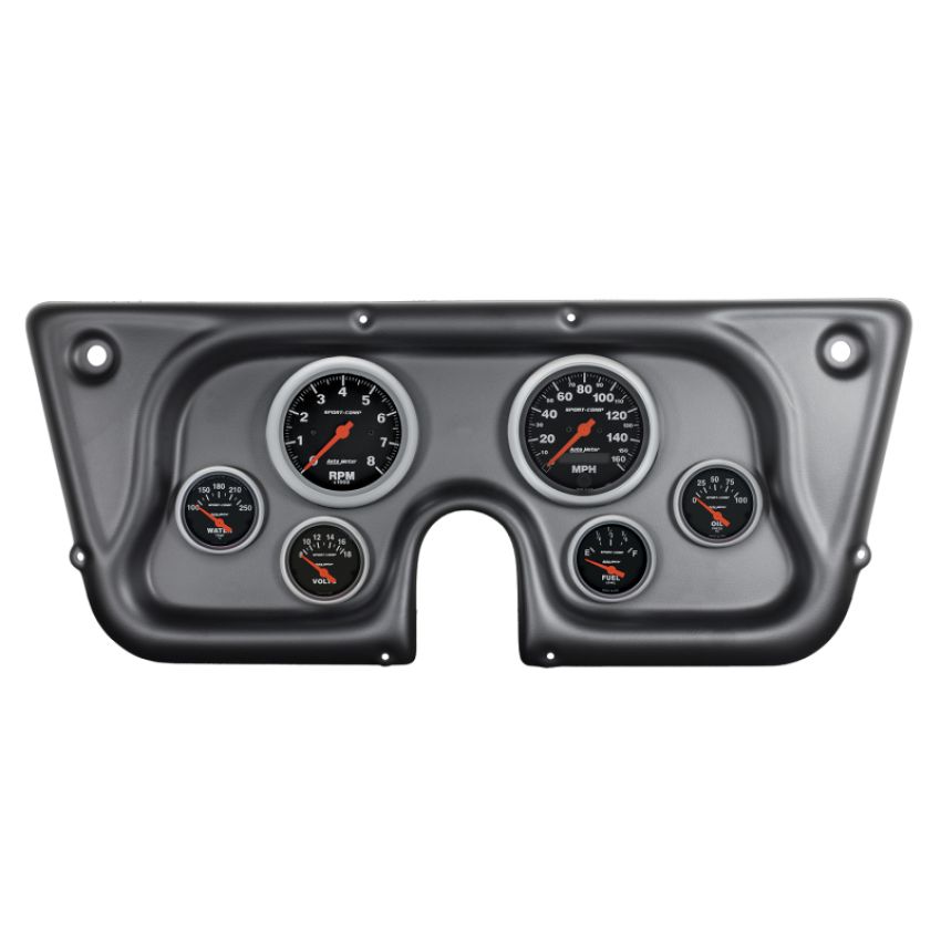 AutoMeter 7032-SC DIR FIT DSH KT, CHEVY TRUCK C/K/K5/SUBRBN 67-72, RPM/MPH/FUEL/OILP/WTMP/BAT, SC
