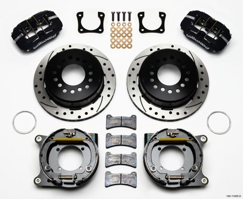 Wilwood 140-11400-D Dynapro Low-Profile 11.00in P-Brake Kit Drilled Chevy 12 Bolt Spcl 2.81in Off Stag Mount