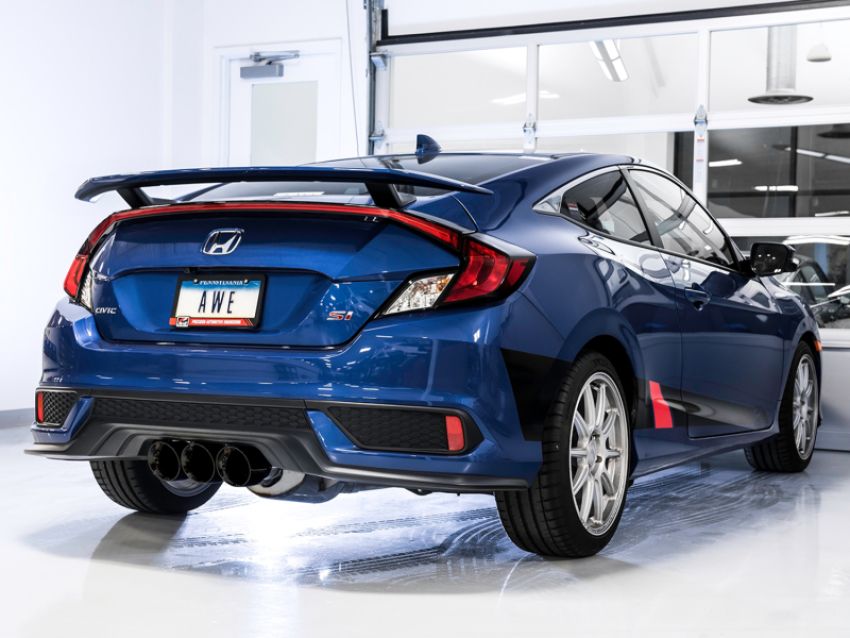 AWE Tuning 3810-53020 Honda Civic Si 10th Gen 1.5L Turbo Dual-to-Triple Tip Conversion Kit - Diamond Black Tip