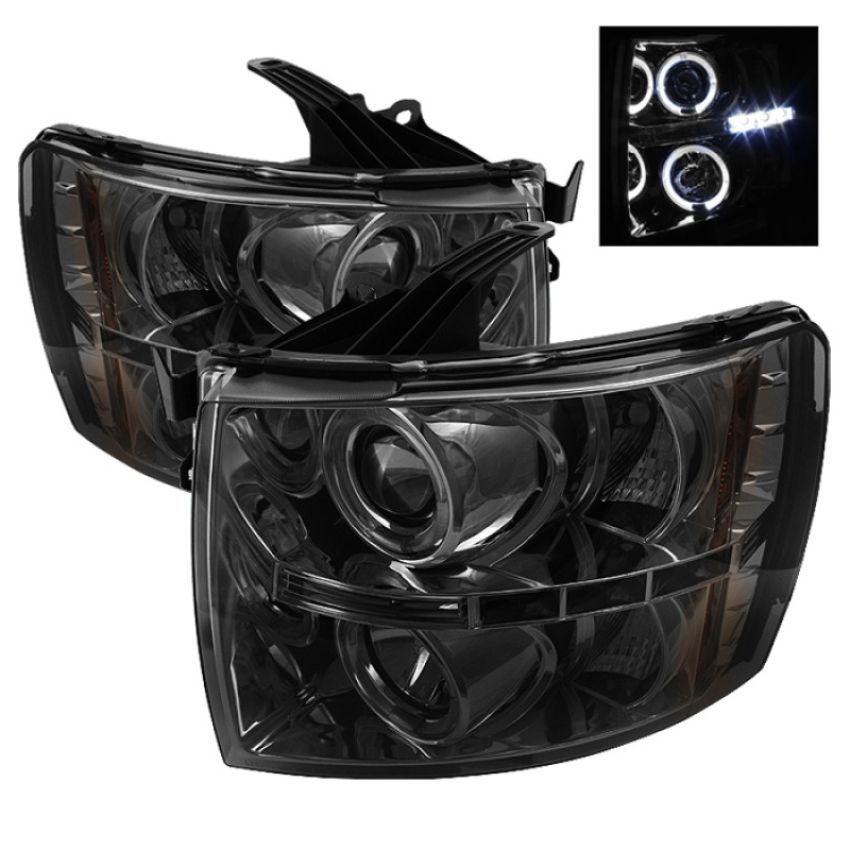 SPYDER 5009517 Projector Headlights - LED Halo - Smoke