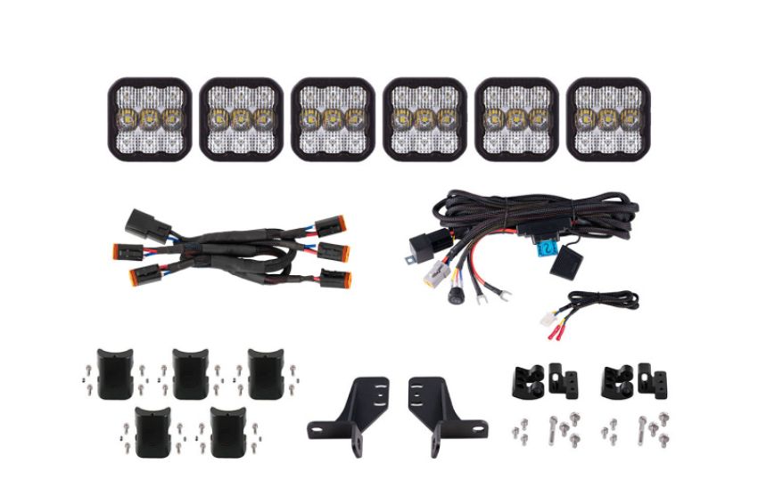 Diode Dynamics DD7270 Bronco SS5 6-Pod CrossLink Grille Lightbar Kit Pro - White Combo