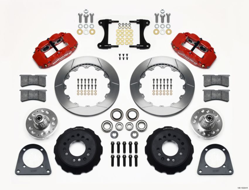 Wilwood 140-13224-R Narrow Superlite 6R Front Hub Kit 12.88in Red TCI-IFS 71-78 (Pinto Based)