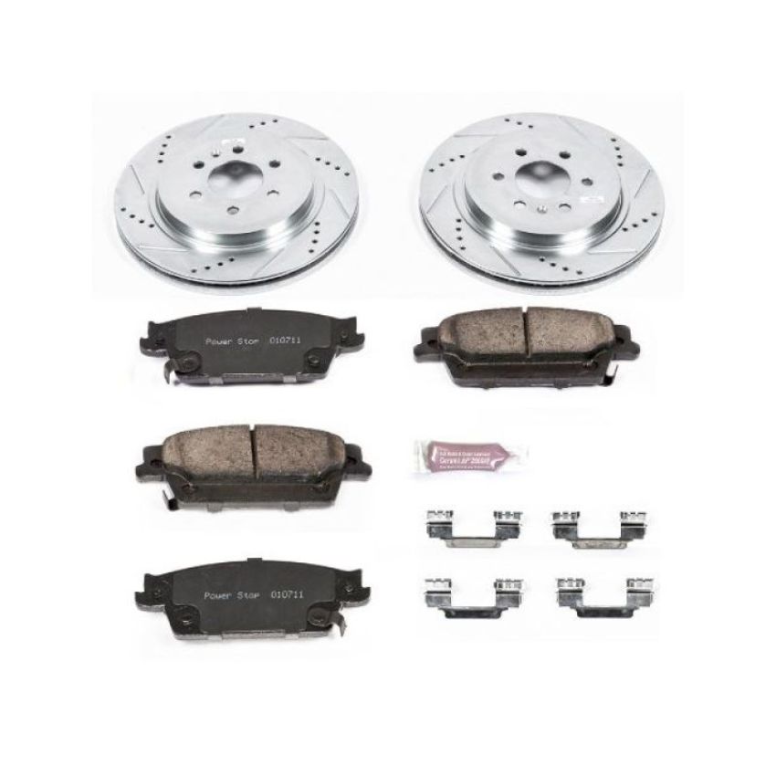 PowerStop K4568 Z23 Daily Driver Carbon-Fiber Ceramic Brake Pad and Drilled & Slotted Rotor Kit