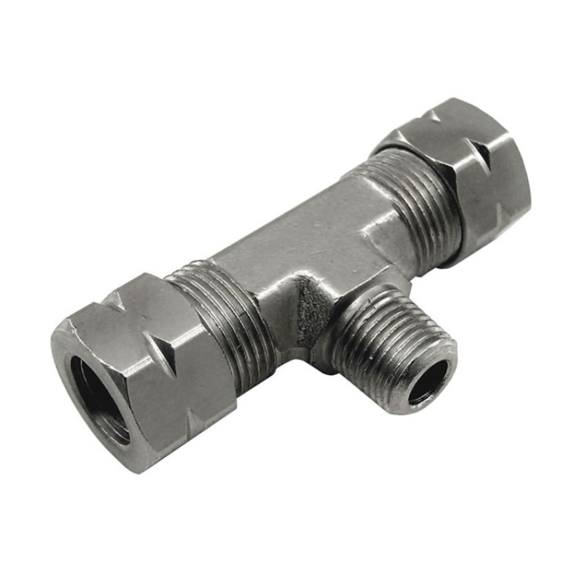 Nitrous Express 16096 3/8 COMPRESSION X 1/8 MALE NPT BRANCH T
