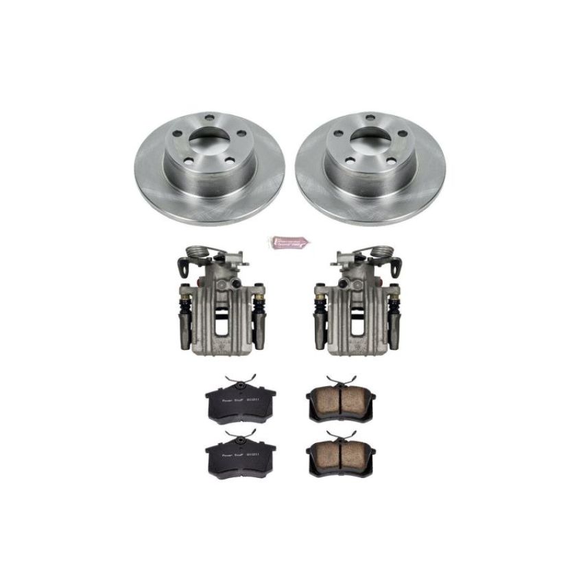 PowerStop KCOE4845 OE Stock Replacement Low-Dust Ceramic Brake Pad, Rotor and Caliper Kit