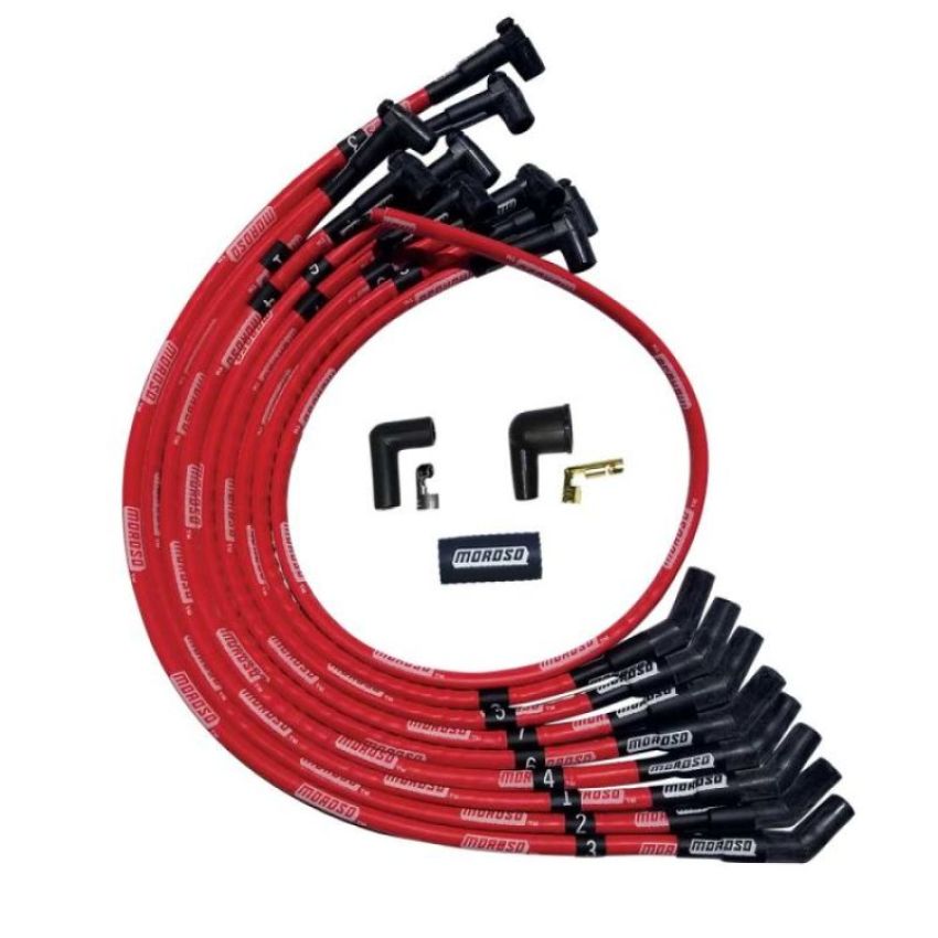 MOROSO MOR52527 Ultra Plug Wire Set SBC Over V/C Red