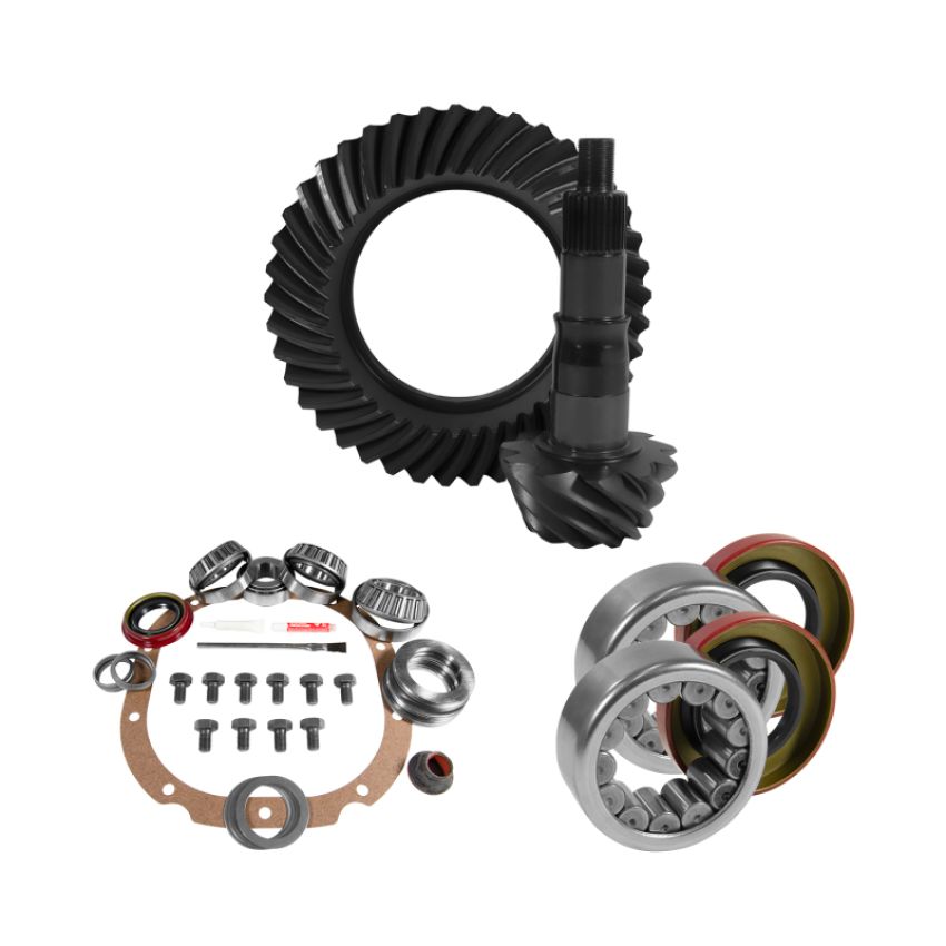 Yukon Gear & Axle YGK2068 Yukon 8.8in Ford 4.56 Rear Ring & Pinion Install Kit 2.99in OD Axle Bearings and Seals