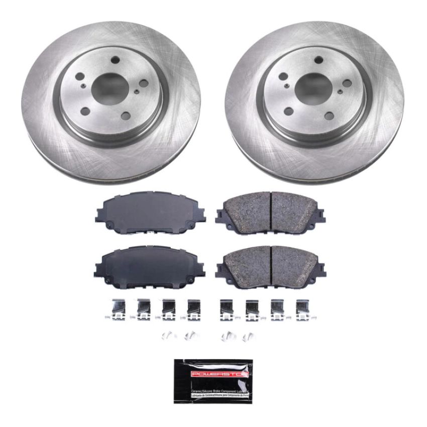 PowerStop SC7895 Semi-Coated Rotor and Low-Dust Ceramic Brake Pad Kit