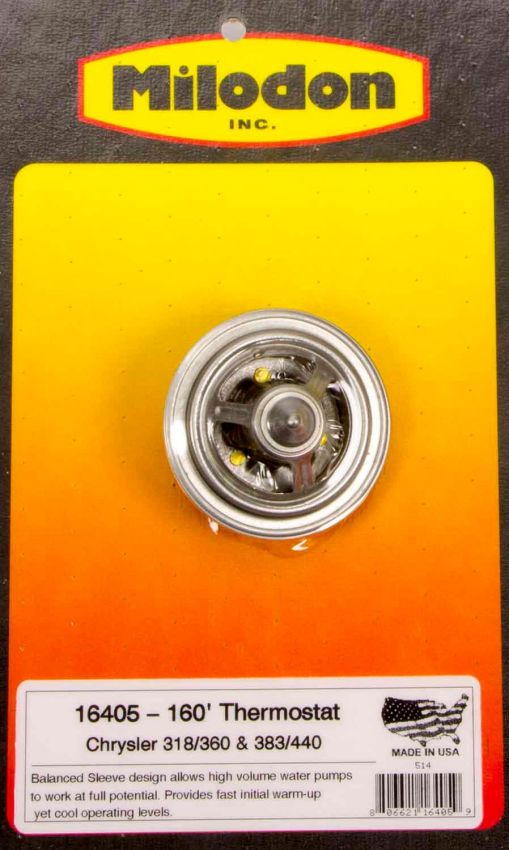 MILODON MIL16405 160 Degree Thermostat - Mopar
