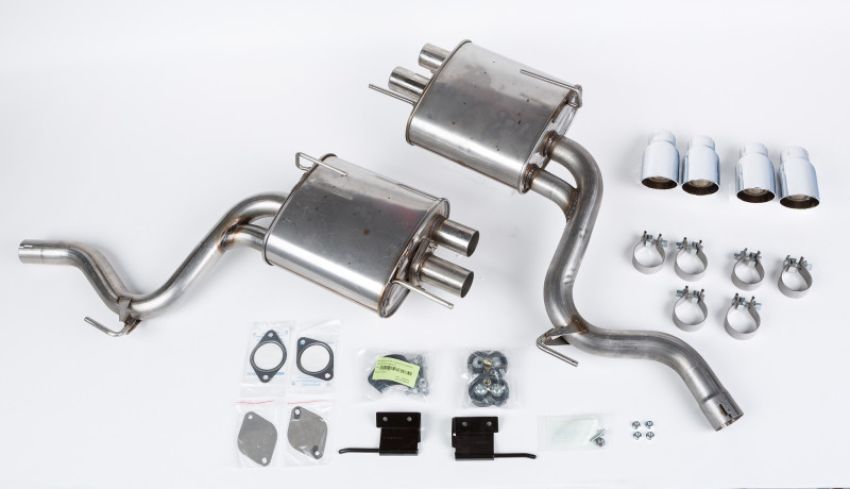 Roush 421921 2015-2017 Ford Mustang 5.0L V8 Quad Tip Active-Ready Exhaust Kit (Requires 421926)