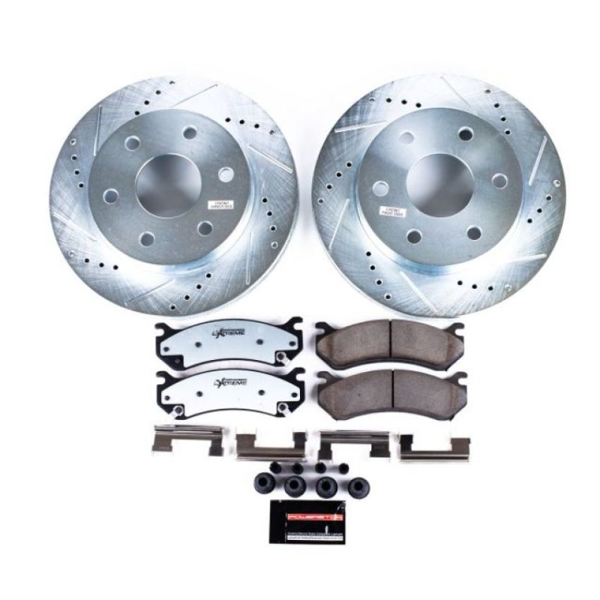PowerStop K2009-36 Z36 Truck and SUV Carbon-Fiber Ceramic Brake Pad and Drilled & Slotted Rotor Kit