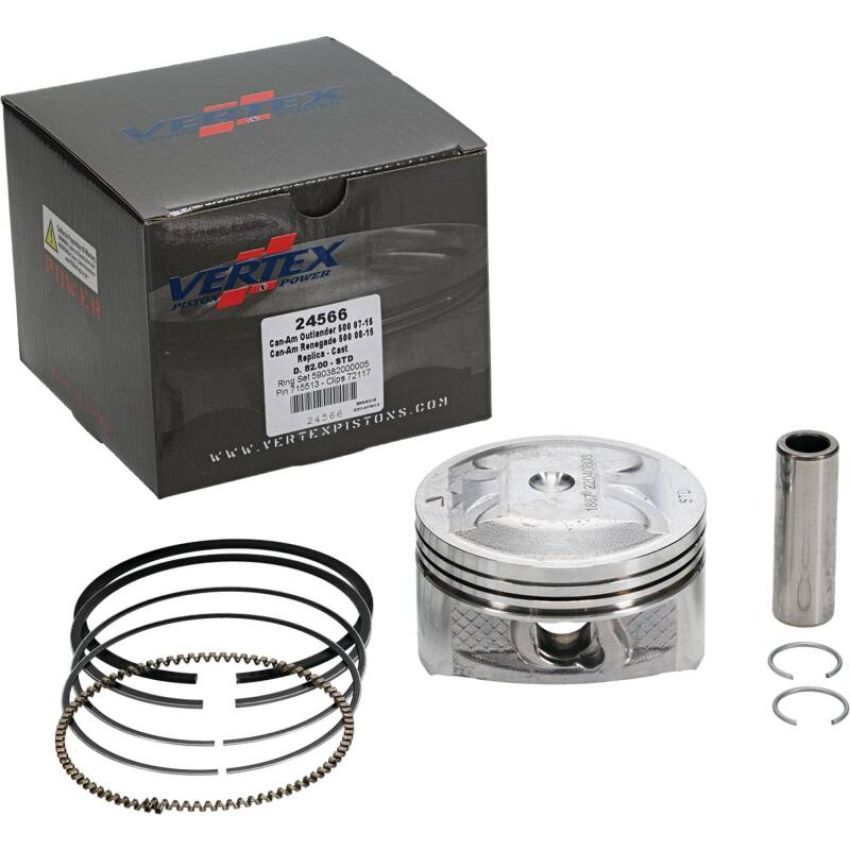 Vertex Pistons 24566 Vertex Piston 07-15 Can-Am Outlander 500 4x4 500cc Cast Replica Piston Kit