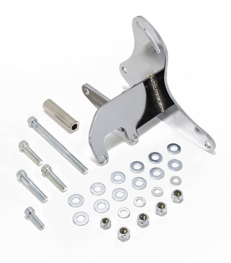 RACING POWER CO-PACKAGED RPCR3834 SB Chevy Driver Side Alt ernator Bracket - Chrome
