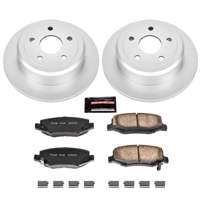 PowerStop CRK3090 Genuine Geomet Coated Rotor and Low-Dust Ceramic Brake Pad Kit