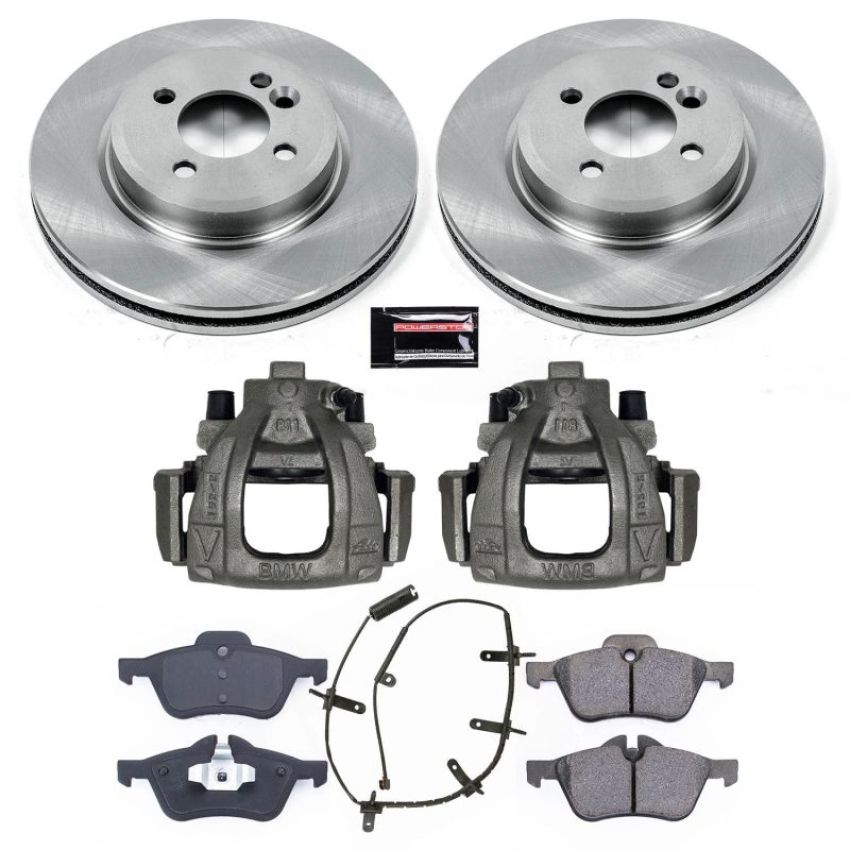 PowerStop KCOE5724 OE Stock Replacement Low-Dust Ceramic Brake Pad, Rotor and Caliper Kit