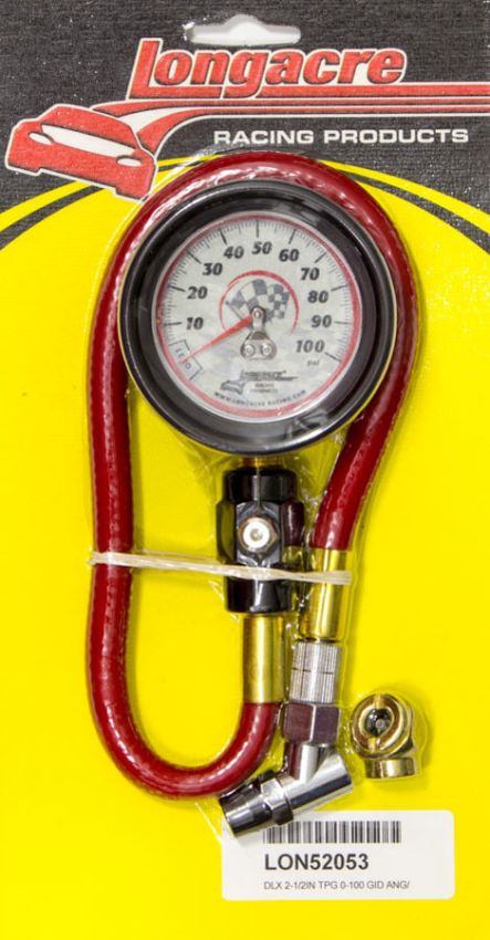 LONGACRE LON52-52053 Tire Gauge 0-100PSI 2.5 in GID Deluxe