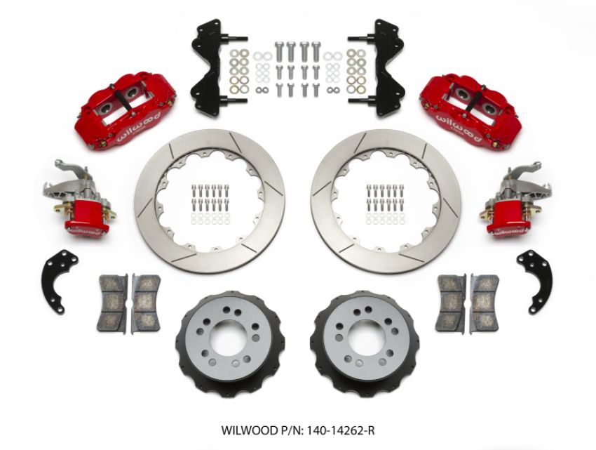 Wilwood 140-14262-R Narrow Superlite 4R / MC4 Rear Kit 12.88 Red Currie Pro-Tour Unit Bearing Floater