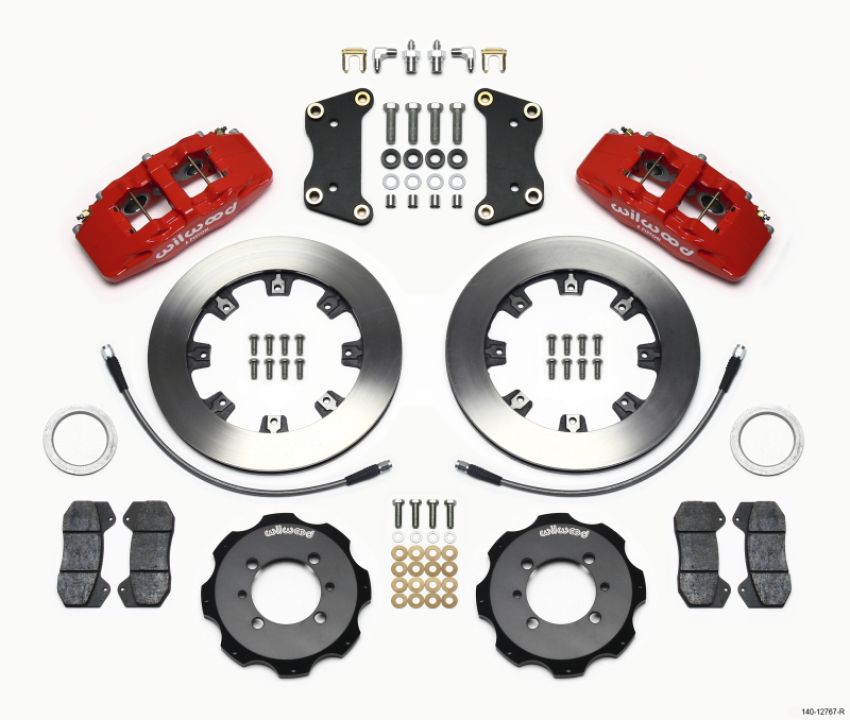 Wilwood 140-12767-R Dynapro 6 Front Hat Kit 12.19in Red 2012 Fiat 500 w/ Lines