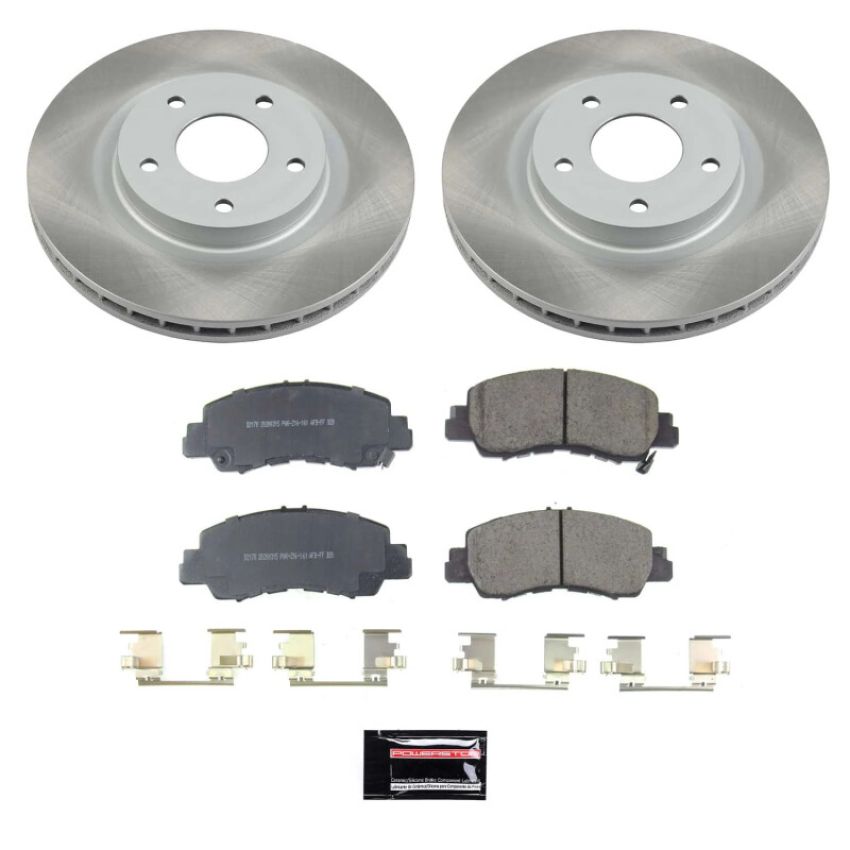 PowerStop SC8424 Semi-Coated Rotor and Low-Dust Ceramic Brake Pad Kit