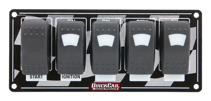 QUICKCAR RACING PRODUCTS QRP52-166 Ignition Panel w/ Rocker Switches & Lights