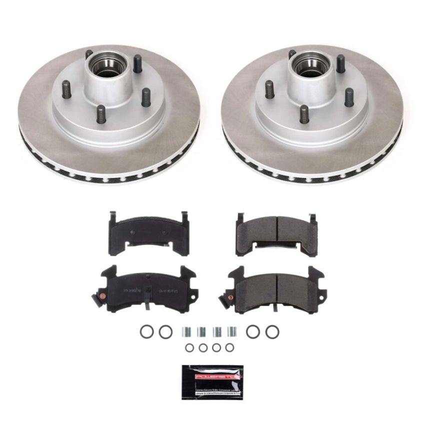 PowerStop SC1985 Semi-Coated Rotor and Low-Dust Ceramic Brake Pad Kit